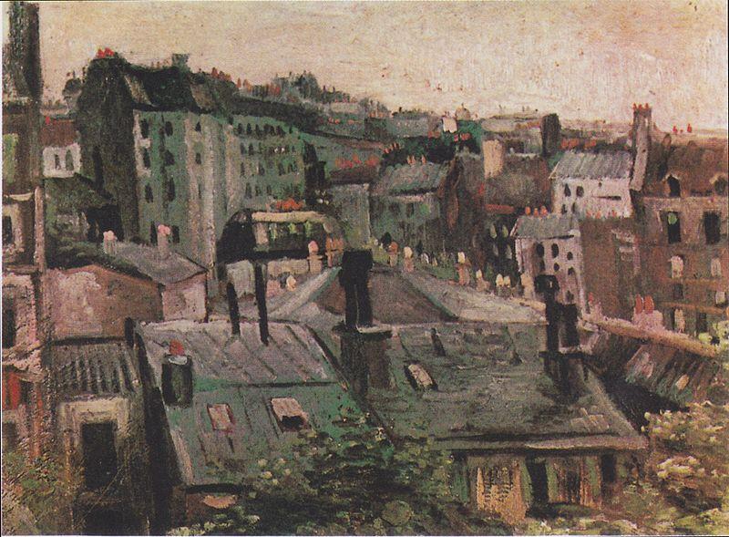 Vincent Van Gogh Overlooking the rooftops of Paris Sweden oil painting art